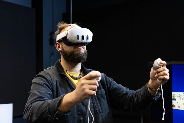 Manchester Metropolitan University Student wearing VR headset